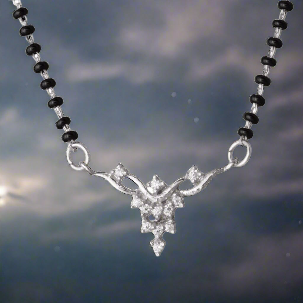 Mangalsutra in 925 Sterling Silver Rhodium Plated 17 inches