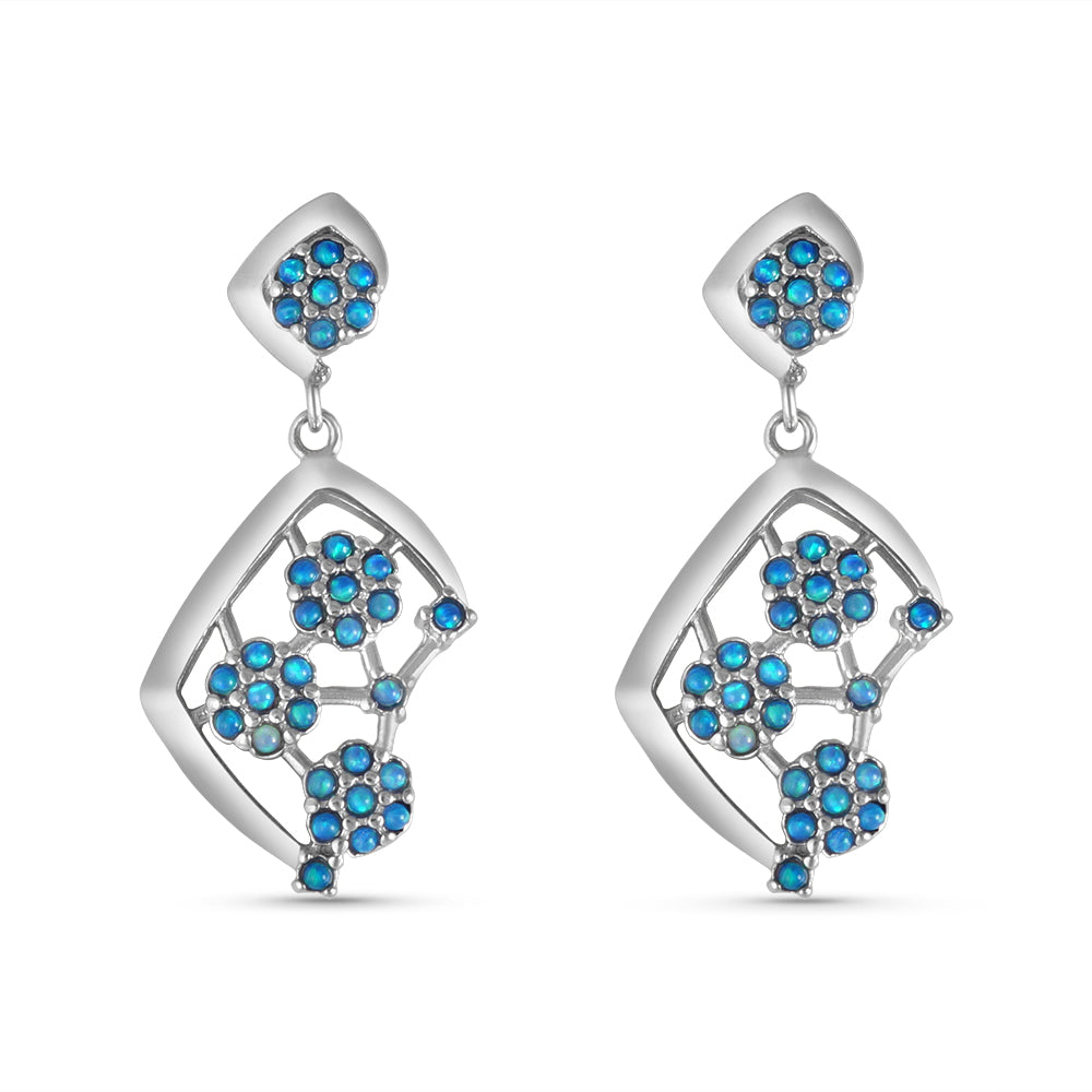 Mogra Firoza Diva 925 Sterling Silver Earrings