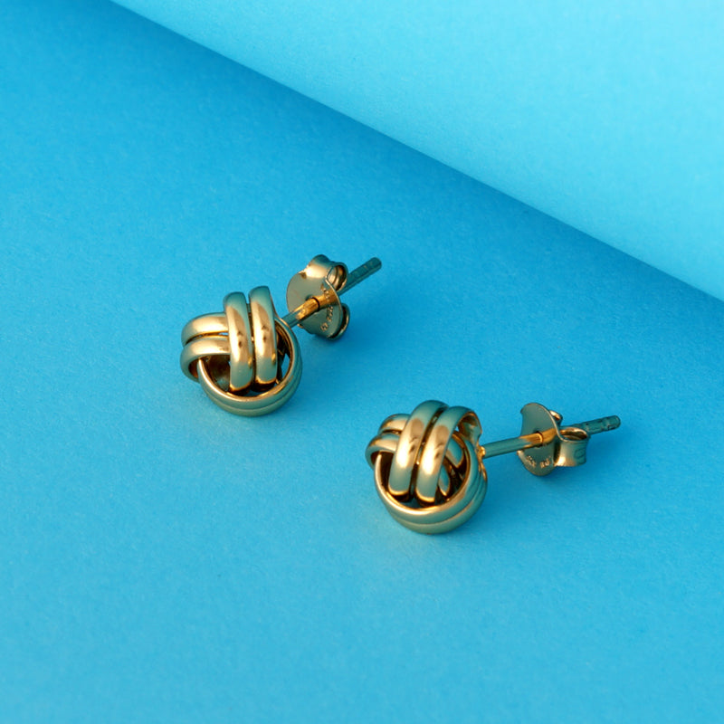 Two Tone Curly Round 925 Sterling Silver Earring