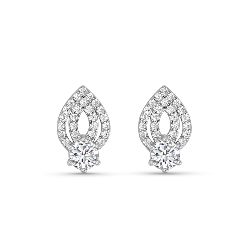 Pratibha Solitaire 925 Silver Earrings