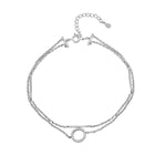 Load image into Gallery viewer, Madhuban Circle of Life 925 Sterling Silver Double Line Anklets with Adjustable Length