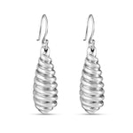 Load image into Gallery viewer, Spiral Hollow Rhodium Plated 925 Sterling Silver Dangling Hook Earrings for Women
