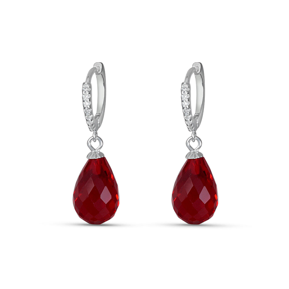 Red Jhumka Bali 925 Silver Earrings