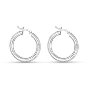 Mukti 925 Sterling Silver Hoop Earrings