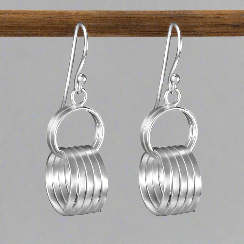 Handmade Chimes 925 Sterling Silver Dangling Hook Earrings for Women