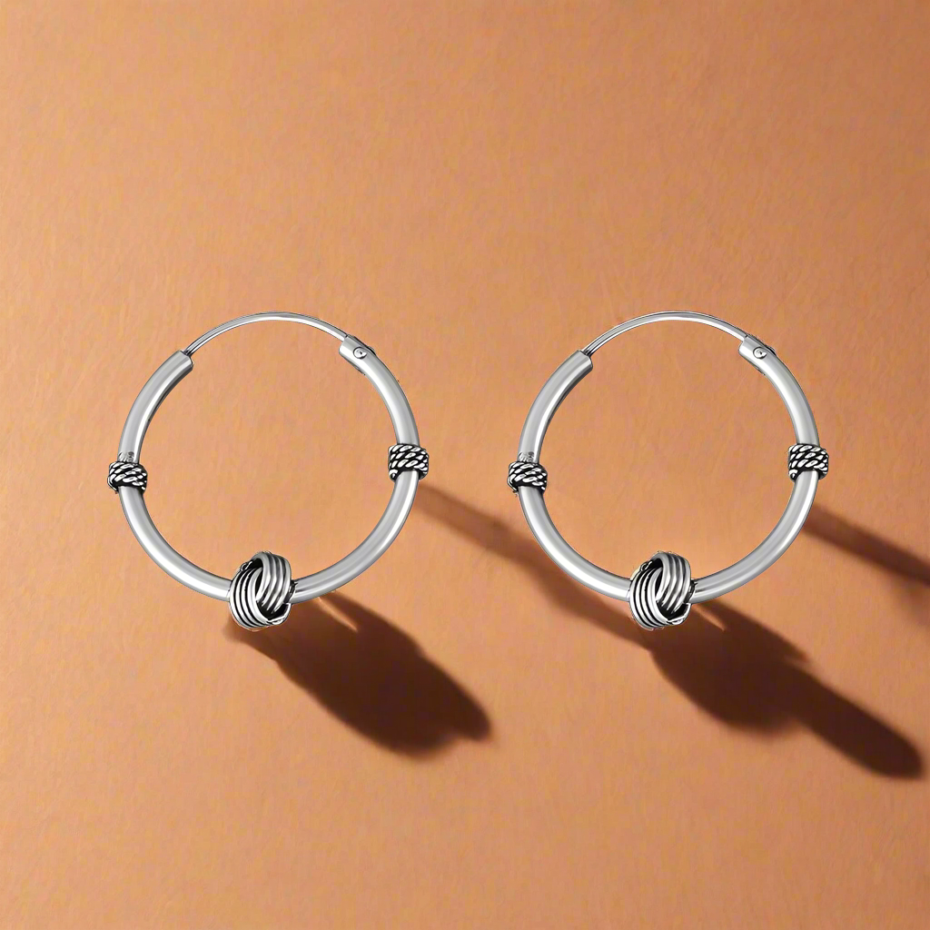 925 Sterling Silver Interknit Oxidized Bali