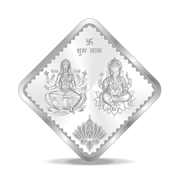 Ganesh Lakshmi (Square) 999 purity Silver Coins  Available in 10 GMS