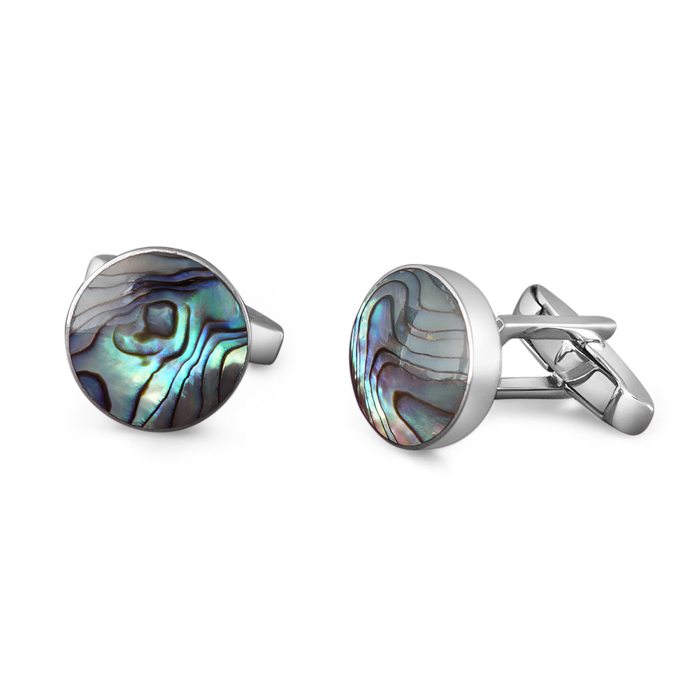 Abalone Pearl Shell 925 Sterling Silver Cufflink