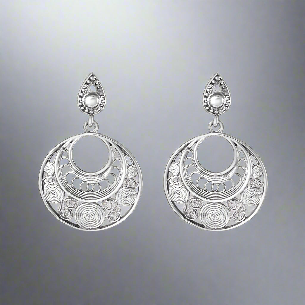 Women's Silver Push Back Niyati 925 Sterling Silver Danglers