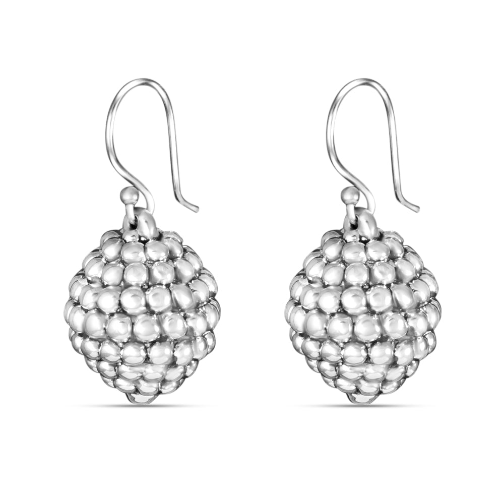 Berry Fruity Rhodium Plated 925 Sterling Silver Dangling Hook Earrings for Women