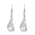 Load image into Gallery viewer, Oyster Handmade Pearl  Rhodium Plated 925 Sterling Silver Dangling Hook Earrings for Women
