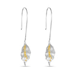 Load image into Gallery viewer, Handmade Lily Flower Gold and Rhodium Plated 925 Sterling Silver Hook Earrings for Women
