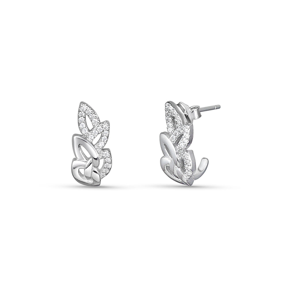 Leafy Stud 925 Silver Earrings