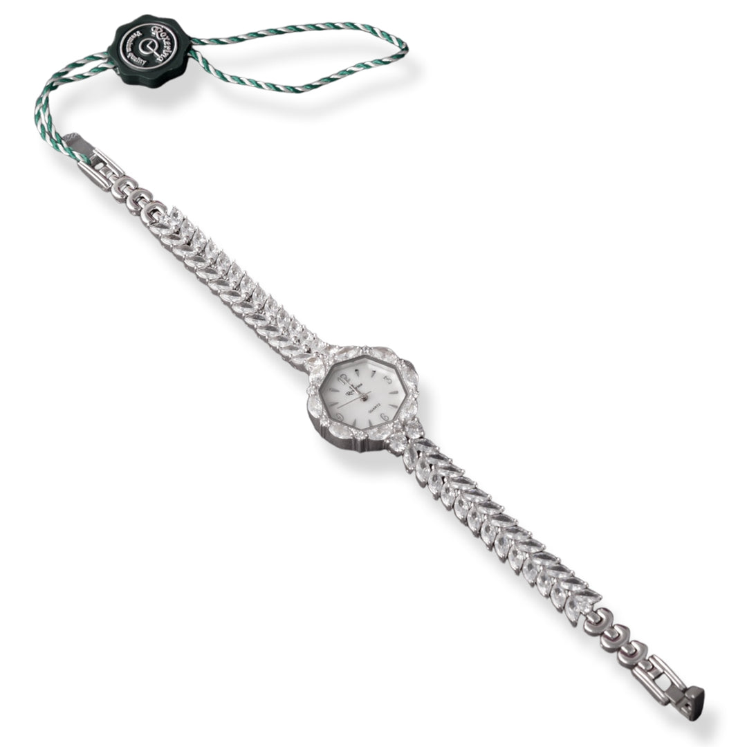 Women's 925 Sterling Silver Watch with Bracelet Belt - Octagon Dial