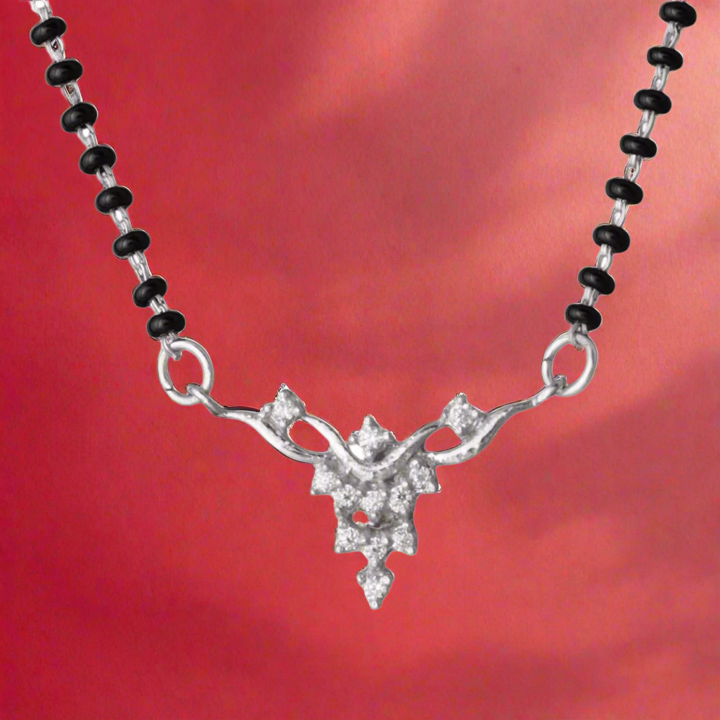 Mangalsutra in 925 Sterling Silver Rhodium Plated 17 inches