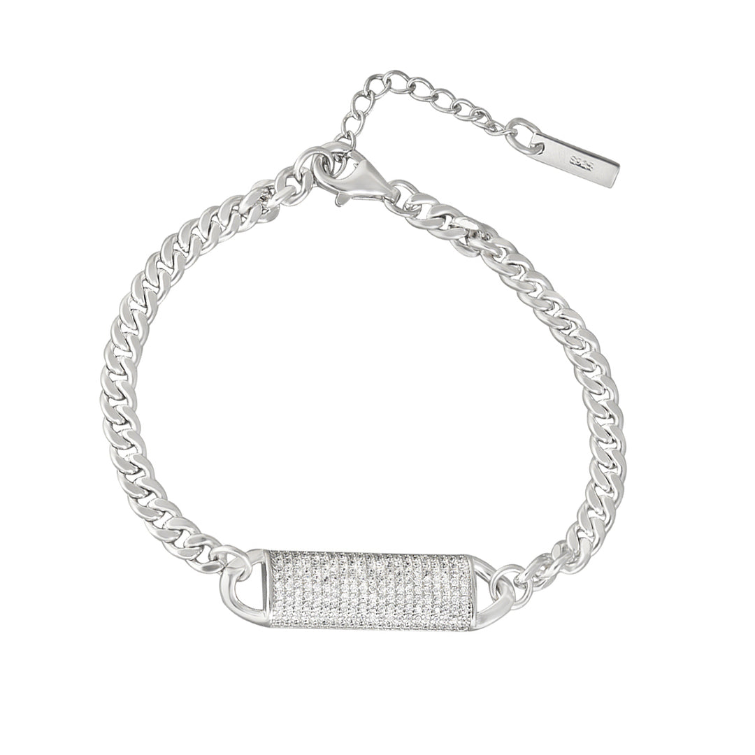 Pasha Dome 925 Sterling Silver Bracelet with Adjustable Length