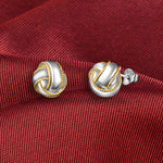 Load image into Gallery viewer, Two Tone Curly Round 925 Sterling Silver Earring
