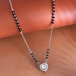 Load image into Gallery viewer, Heart Shape Mangalsutra in 925 Sterling Silver 17 inches +1 inch adjustable
