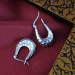 Load image into Gallery viewer, Hand Textured 925 Sterling Silver Hoop Earrings
