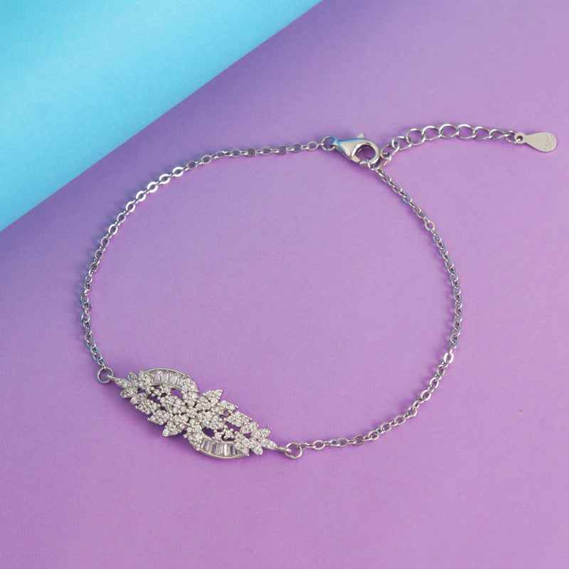 Aura 925 Sterling Silver Bracelet with Adjustable Length