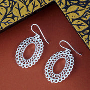 Intricate Handcrafted Designed 925 Sterling Silver Dangling Hook Earrings for Women