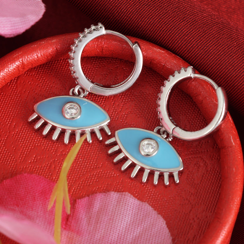 Evil Eye 925 Silver Earrings