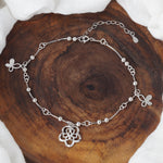 Load image into Gallery viewer, Madhuban Blooming Flower 925 Sterling Silver Anklets with Adjustable Length
