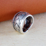 Load image into Gallery viewer, Handmade Woven 925 Sterling Silver Ring (Adjustable Ring Size)
