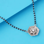 Load image into Gallery viewer, Hexagonal Handmade Mangalsutra in 925 Sterling Silver Rhodium Plated 17 inches
