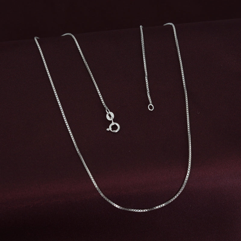 Silver Box Link 925 Sterling Silver Chain