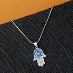 Load image into Gallery viewer, Yuva Hamsa Hand 925 Silver Pendant with Chain
