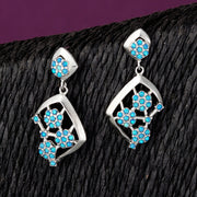 Mogra Firoza Diva 925 Sterling Silver Earrings