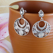 Women's Silver Push Back Niyati 925 Sterling Silver Danglers