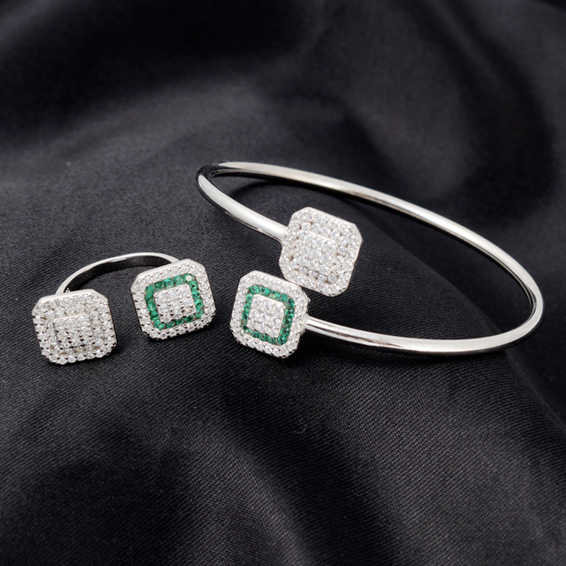 Dual Element 925 Silver Bracelet TBR-771
