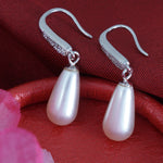 Load image into Gallery viewer, Pearl Danglers 925 Silver Earrings
