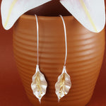 Load image into Gallery viewer, Handmade Lily Flower Gold and Rhodium Plated 925 Sterling Silver Hook Earrings for Women
