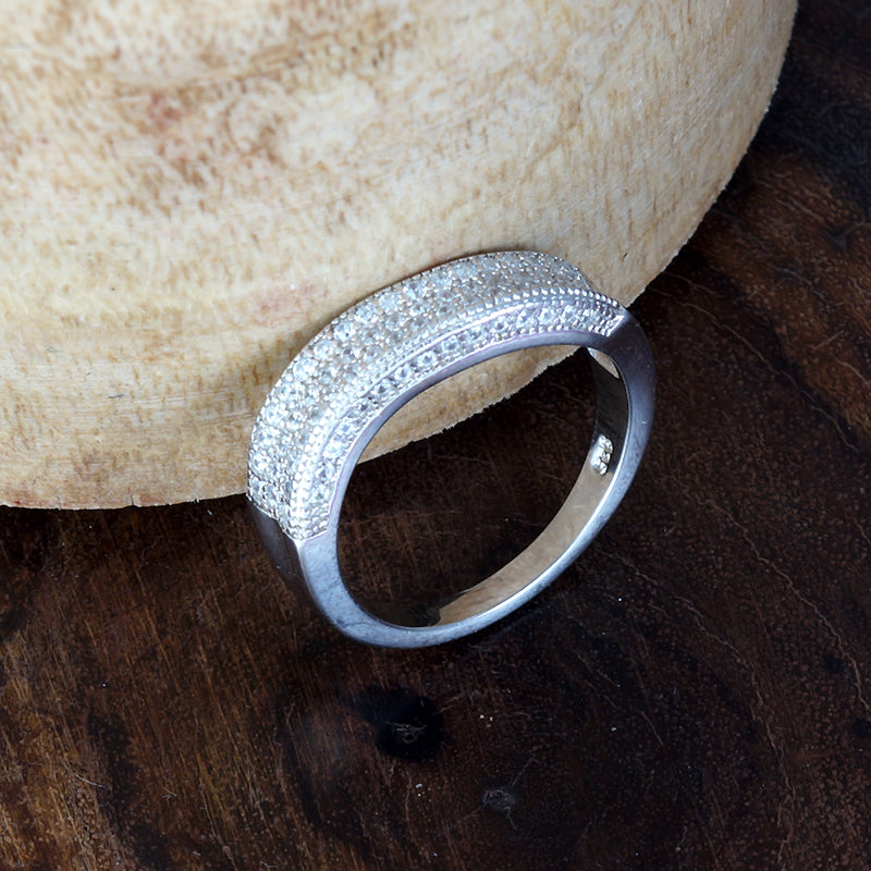 Sparkling Eternity Shimmer  925 Sterling Silver Ring