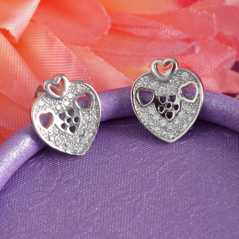 Prathibha Heart 925 Sterling Silver Earrings