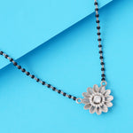 Load image into Gallery viewer, Lily Handmade Mangalsutra in 925 Sterling Silver Rhodium Plated 17 inches
