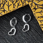 Load image into Gallery viewer, Heart Dangling Bali 925 Sterling Silver Earrings
