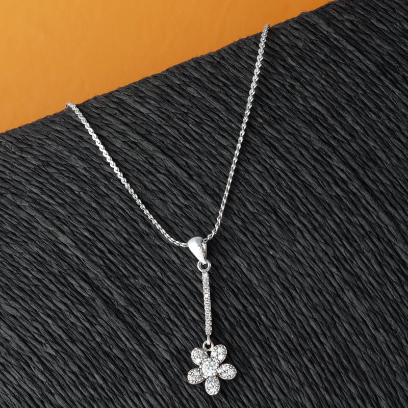 Yuva Flower 925 Silver Pendant with Chain