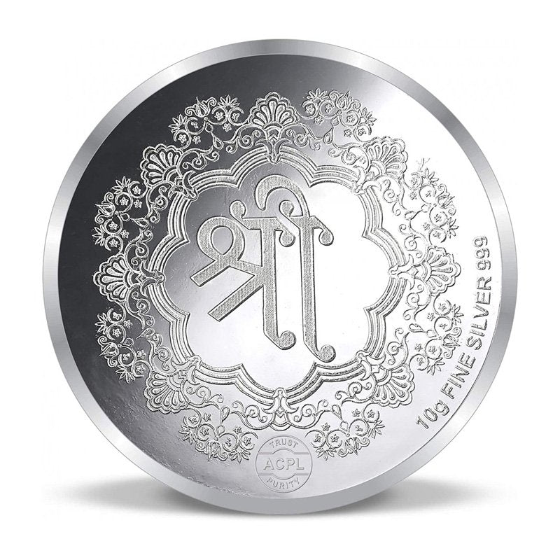Ashta Lakshmi Yantra 999 Pure Silver Coin 10 gm With BIS Hallmarked