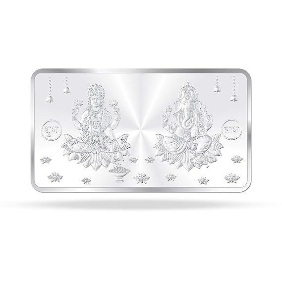 Ganesh Lakshmi (Rectangular - Yantra) 999 purity Silver Coins  Available in 10 GMS