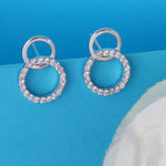 Load image into Gallery viewer, Dual Circle of Life 925 Silver Earrings
