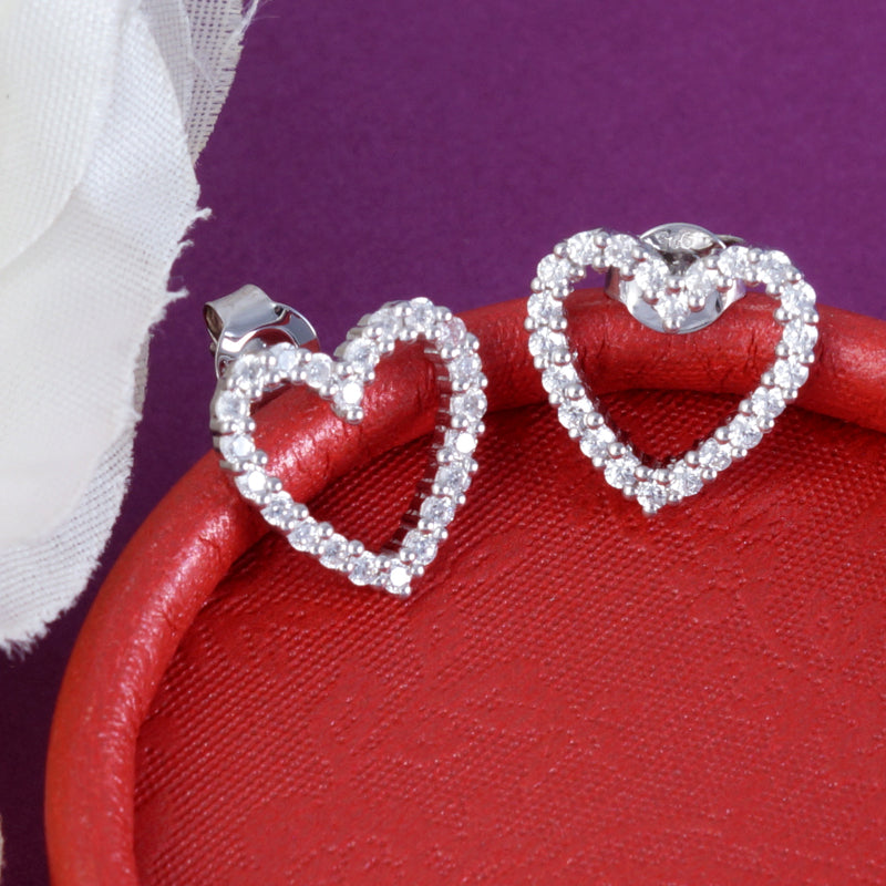 Heart Studs 925 Silver Earrings