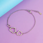 Load image into Gallery viewer, Multi Hearts 925 Sterling Silver Bracelet with Adjustable length
