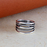 Load image into Gallery viewer, Dual layered Unisex 925 Sterling Silver Ring
