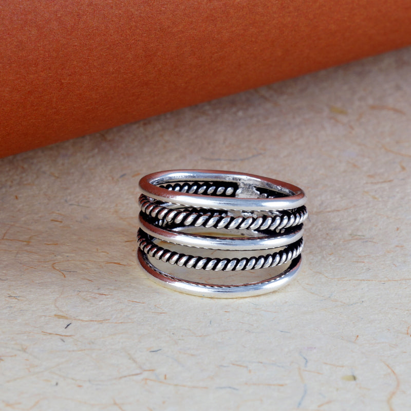 Dual layered Unisex 925 Sterling Silver Ring