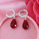 Load image into Gallery viewer, Red Jhumka Bali 925 Silver Earrings
