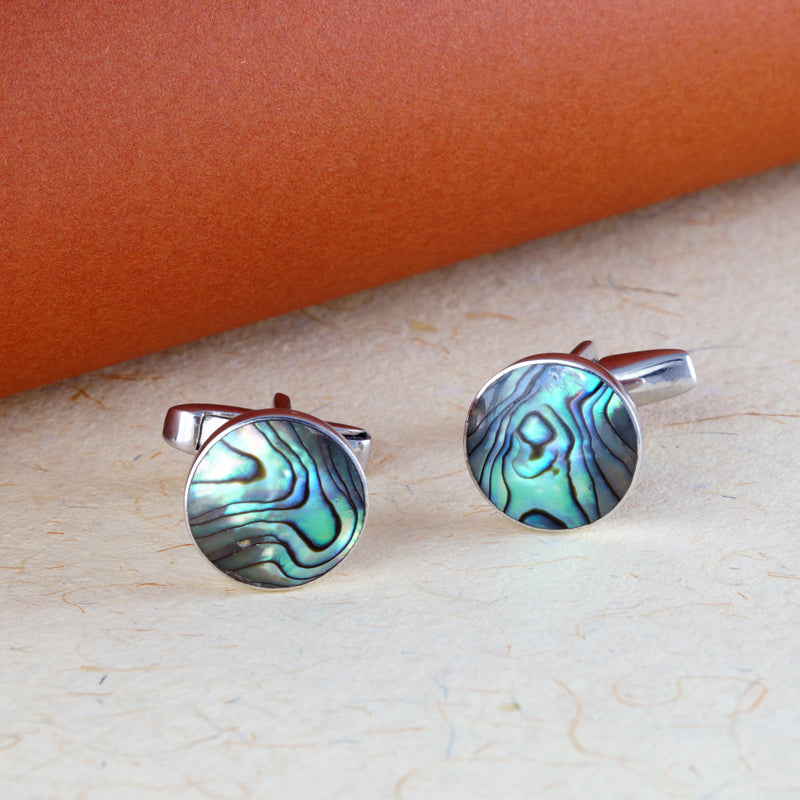 Abalone Pearl Shell 925 Sterling Silver Cufflink